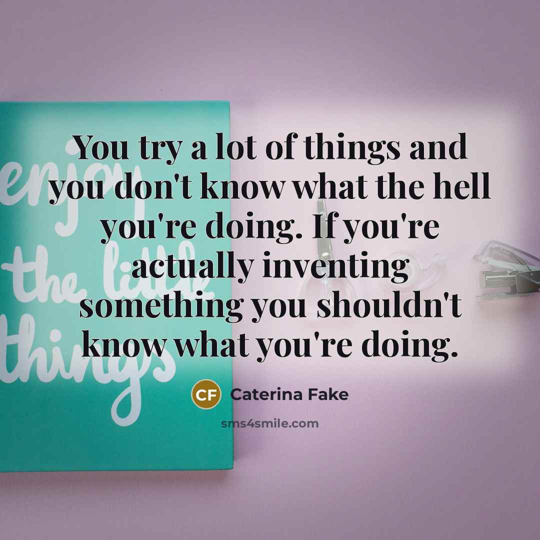 “You try a lot of things and you don't know…” quote by Caterina Fake