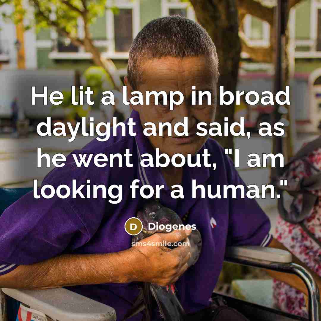 “He lit a lamp in broad daylight and said, as…” quote by Diogenes