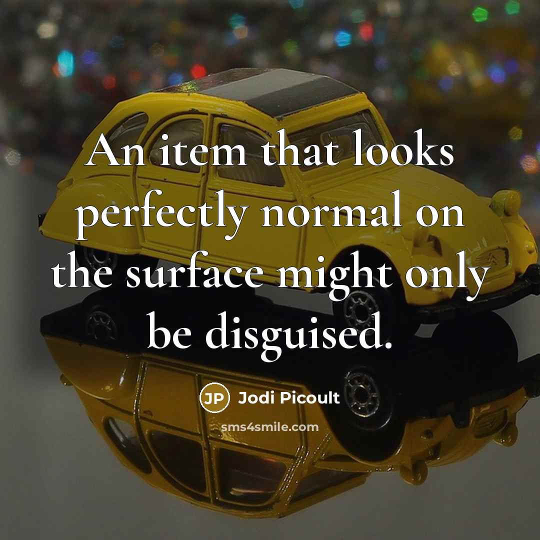 “An item that looks perfectly normal on the surface might…” quote by Jodi Picoult