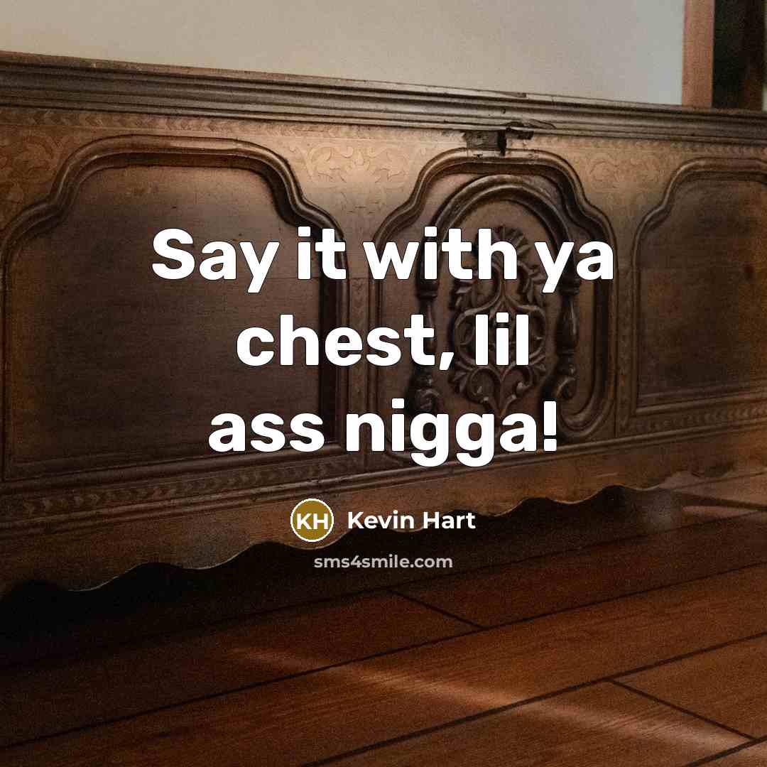 “Say it with ya chest, lil ass nigga!…” quote by Kevin Hart