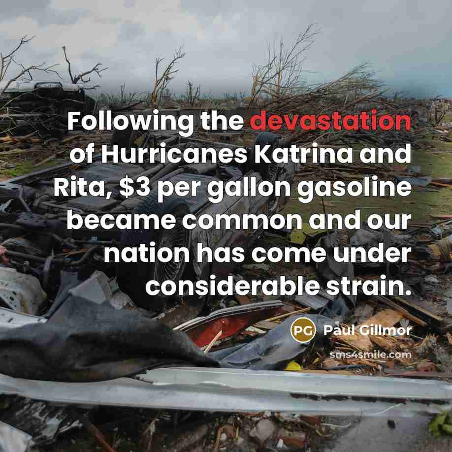 “Following the devastation of Hurricanes Katrina and Rita, $3 per…” quote by Paul Gillmor