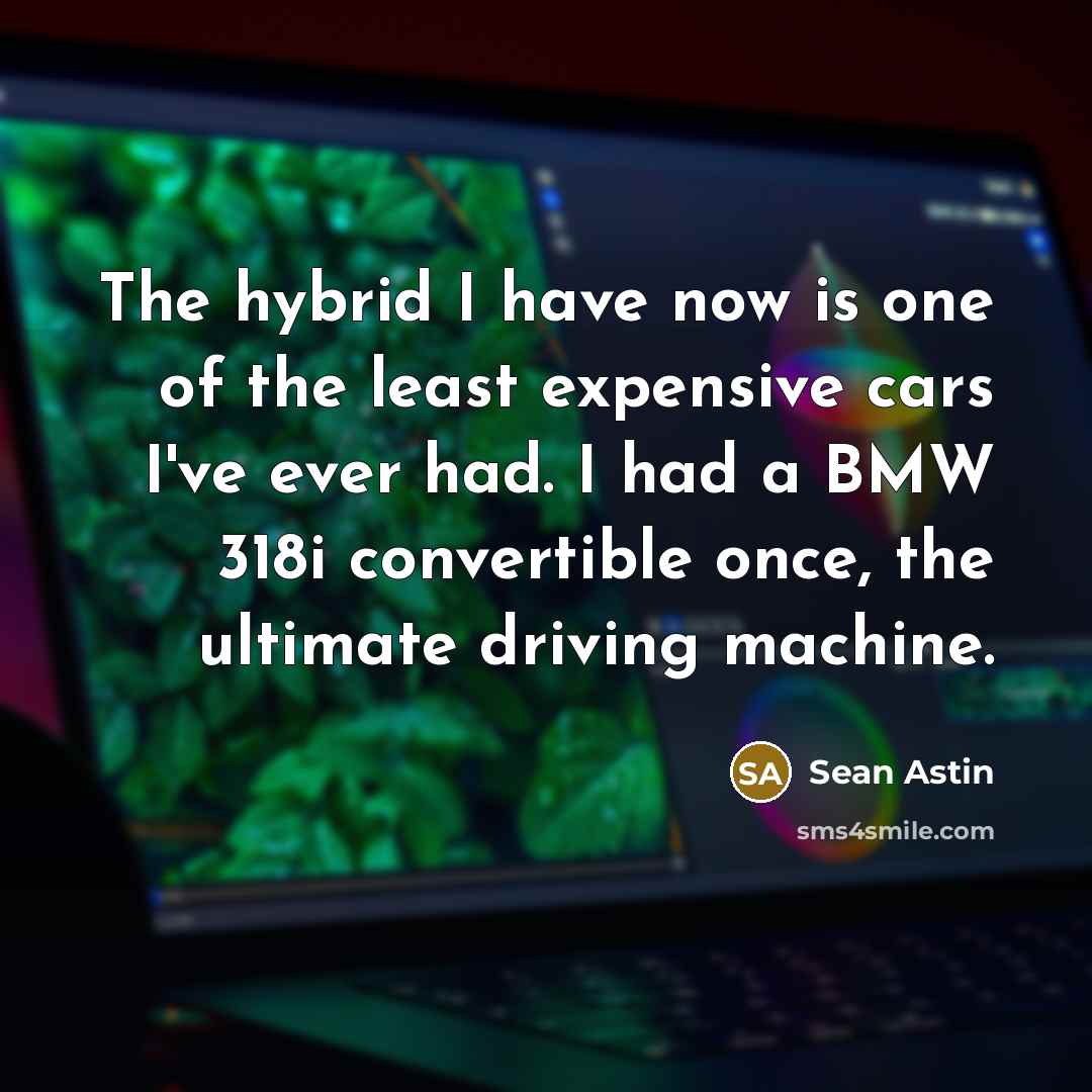 “The hybrid I have now is one of the least…” quote by Sean Astin
