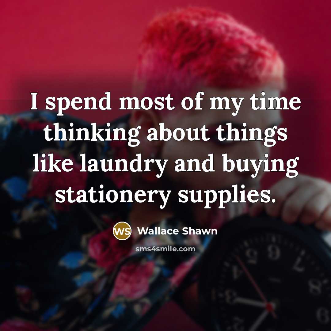 “I spend most of my time thinking about things like…” quote by Wallace Shawn