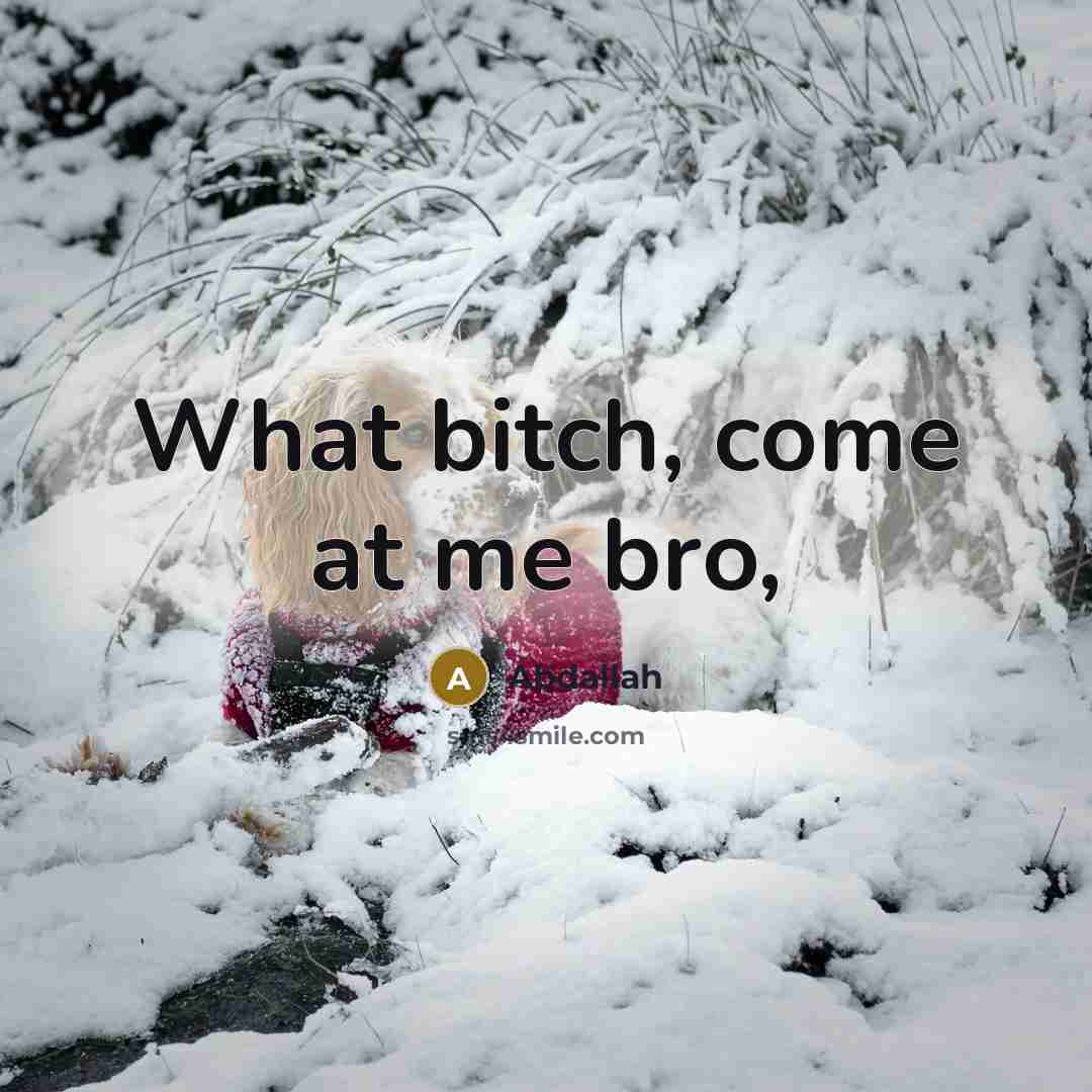 “What bitch, come at me bro,…” quote by Abdallah