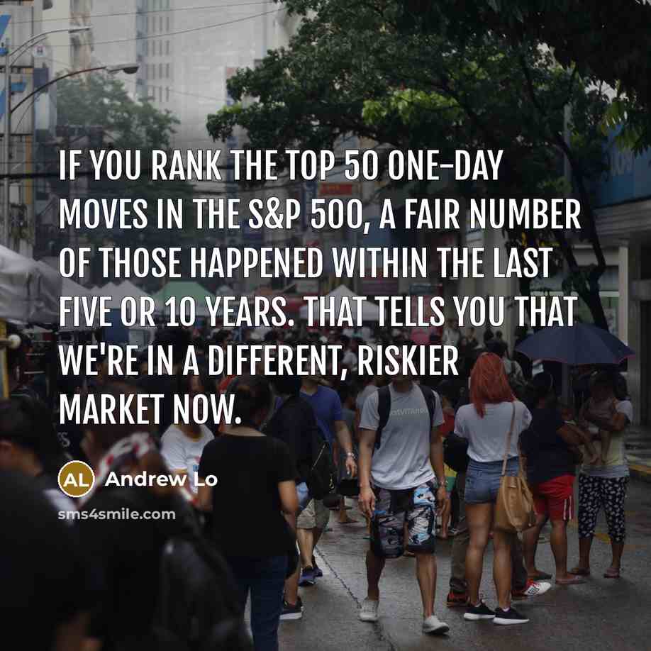 “If you rank the top 50 one-day moves in the…” quote by Andrew Lo