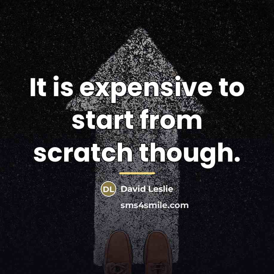 “It is expensive to start from scratch though.…” quote by David Leslie