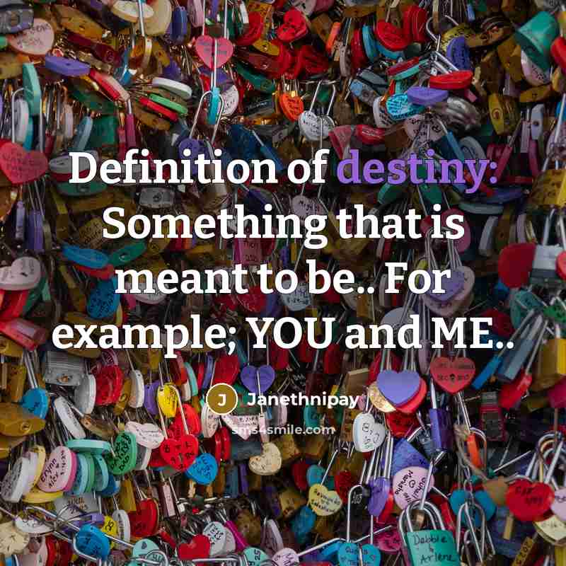 “Definition of destiny: Something that is meant to be.. For…” quote by Janethnipay