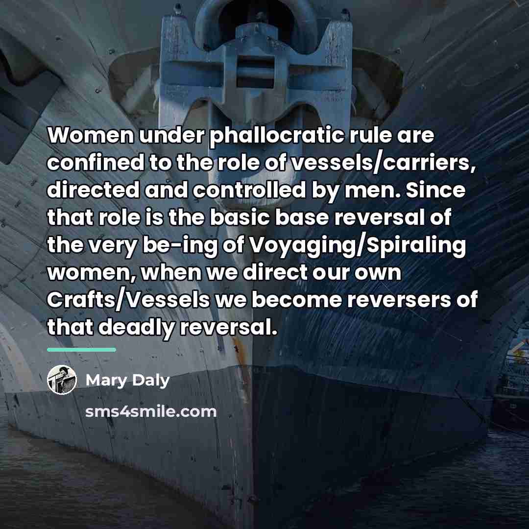 “Women under phallocratic rule are confined to the role of…” quote by Mary Daly