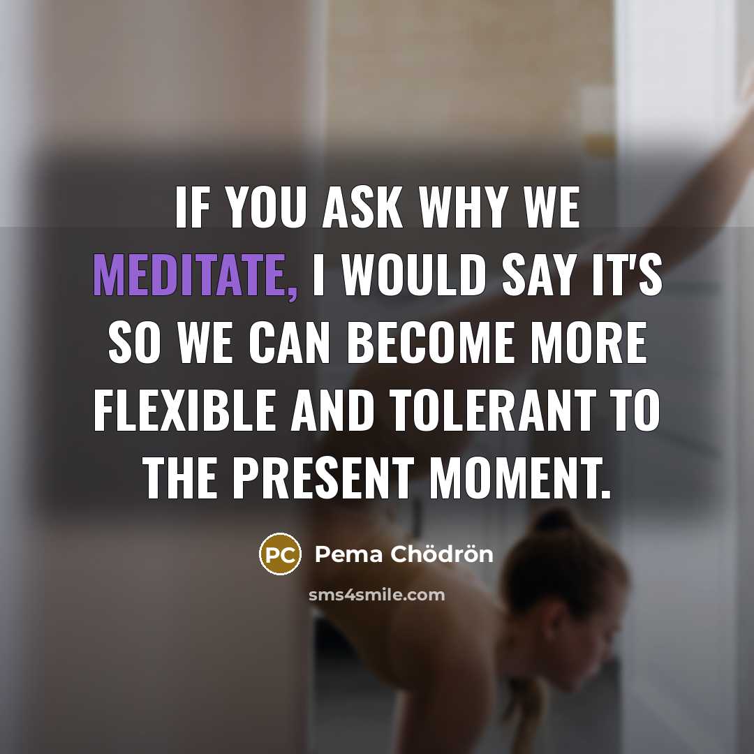 “If you ask why we meditate, I would say it's…” quote by Pema Chodron