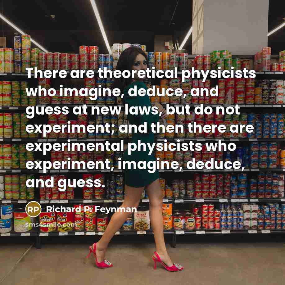 “There are theoretical physicists who imagine, deduce, and guess at…” quote by Richard P. Feynman