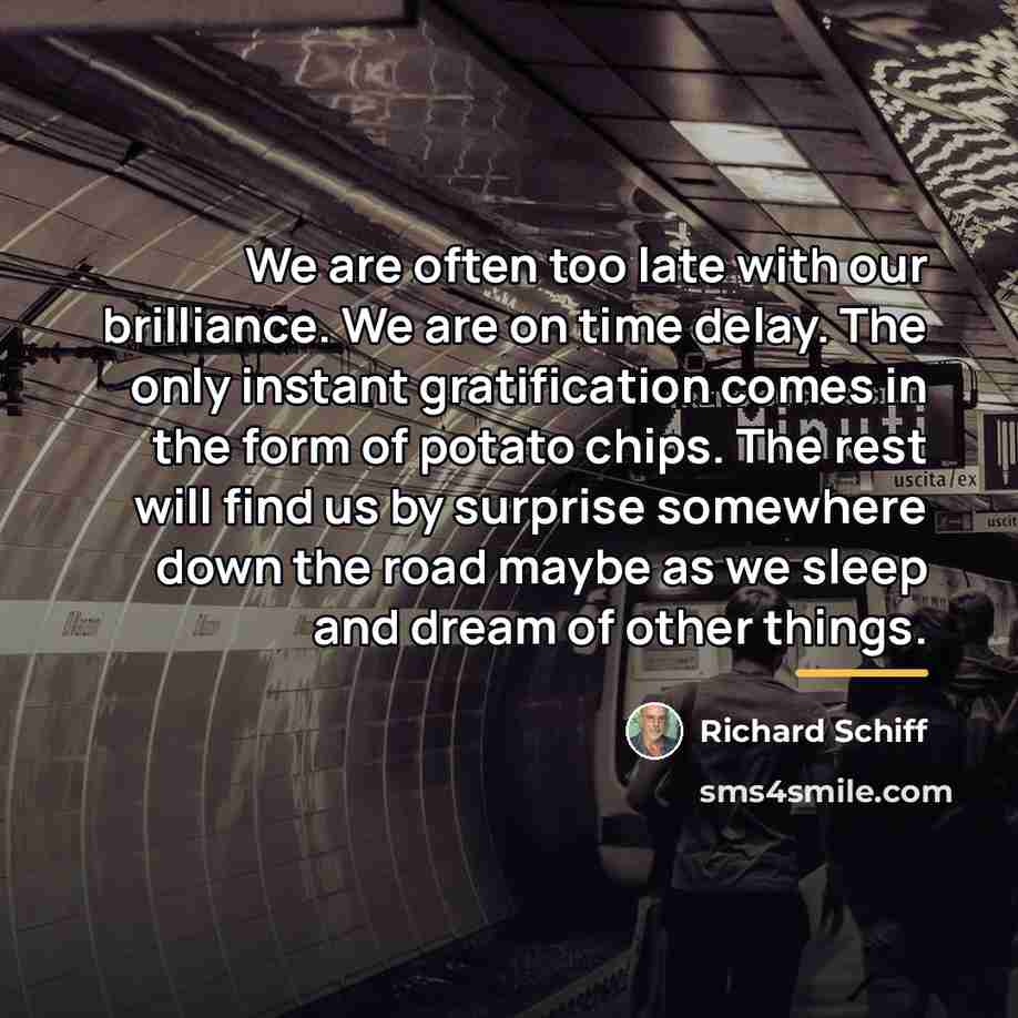 “We are often too late with our brilliance. We are…” quote by Richard Schiff