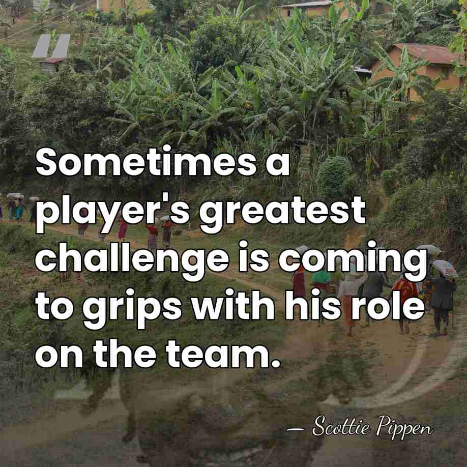 Sometimes a player's greatest challenge is coming to grips with his role&hellip; - Scottie Pippen