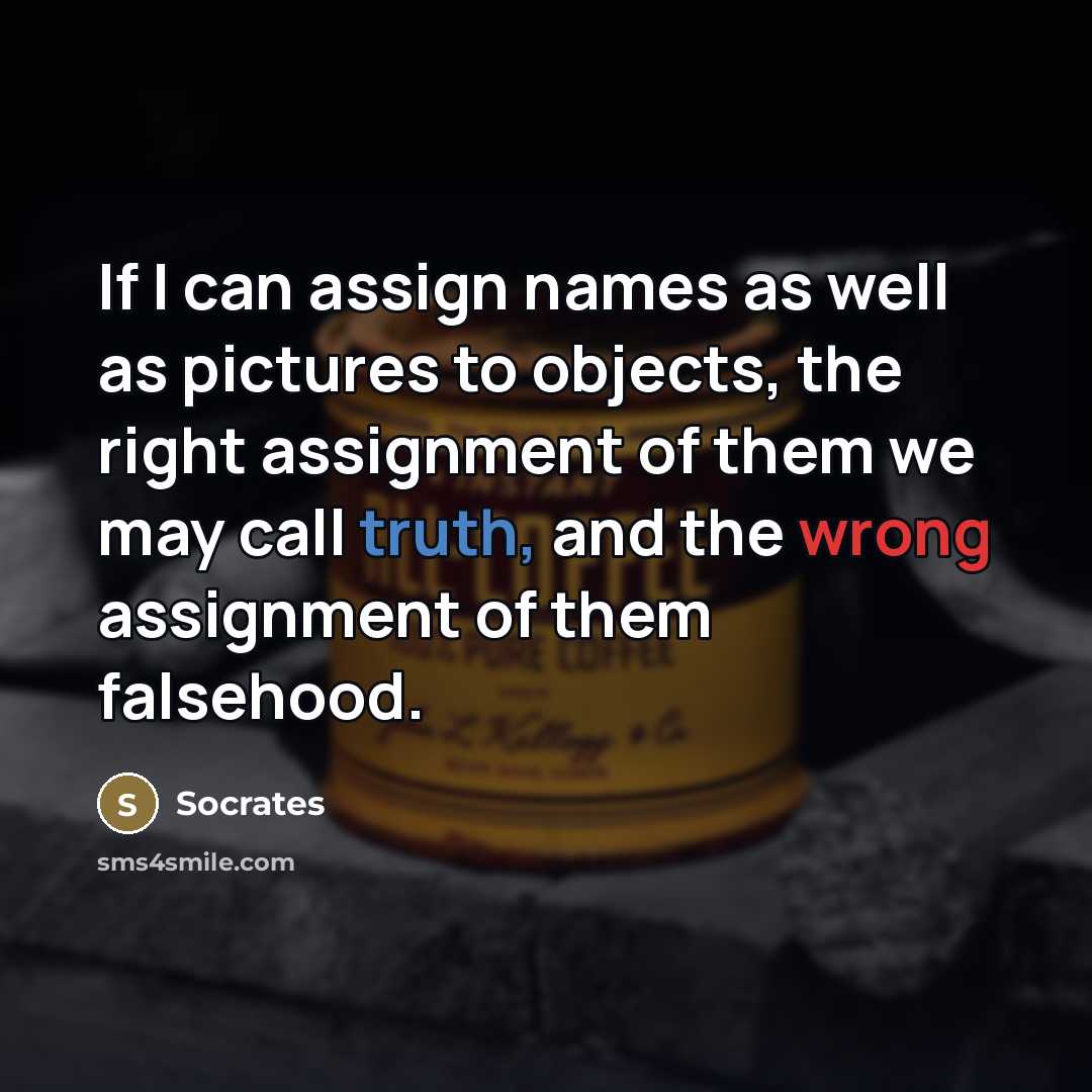 “If I can assign names as well as pictures to…” quote by Socrates