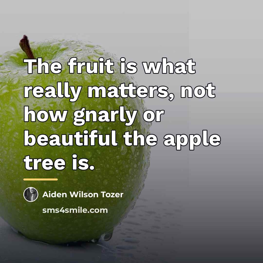 “The fruit is what really matters, not how gnarly or…” quote by Aiden Wilson Tozer
