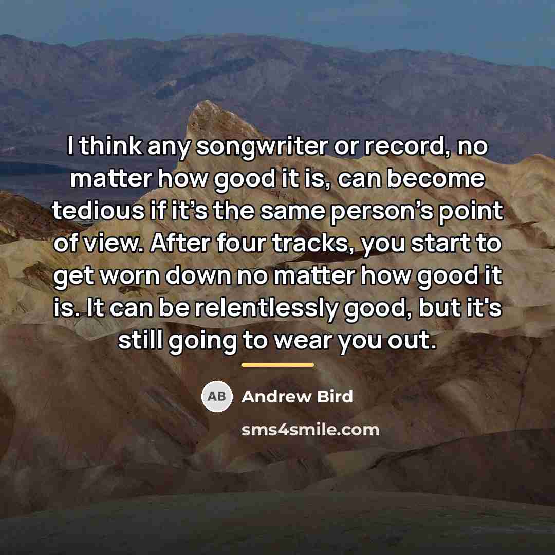 “I think any songwriter or record, no matter how good…” quote by Andrew Bird