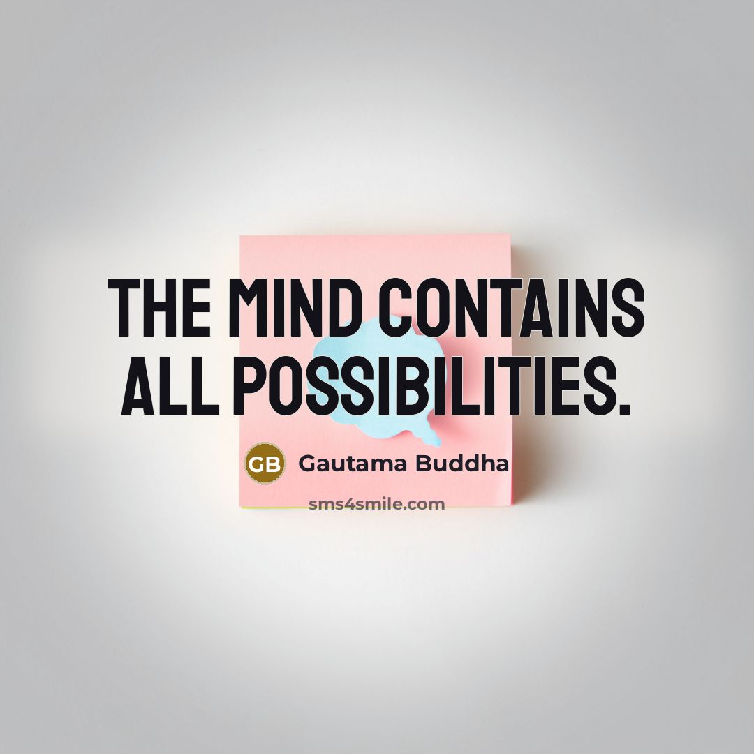 “The mind contains all possibilities.…” quote by Gautama Buddha