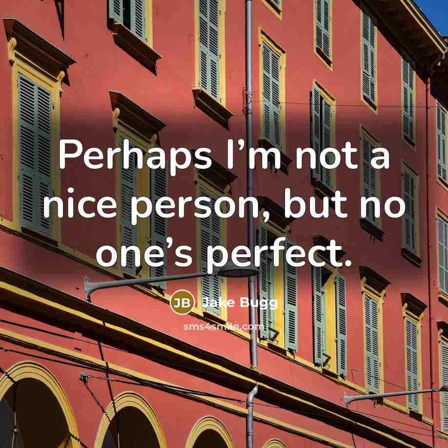 “Perhaps I’m not a nice person, but no one’s perfect.…” quote by Jake Bugg