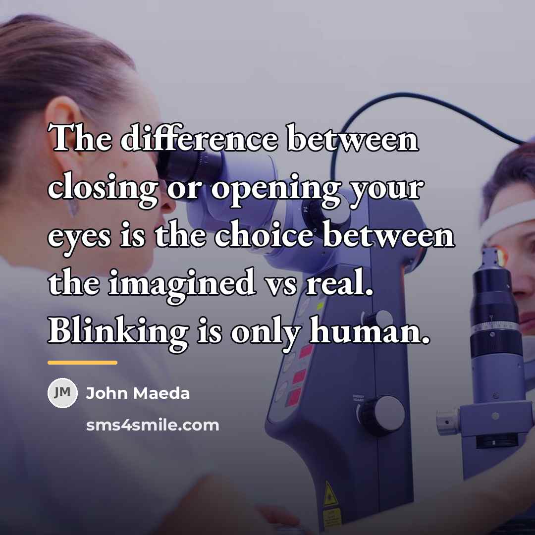 “The difference between closing or opening your eyes is the…” quote by John Maeda