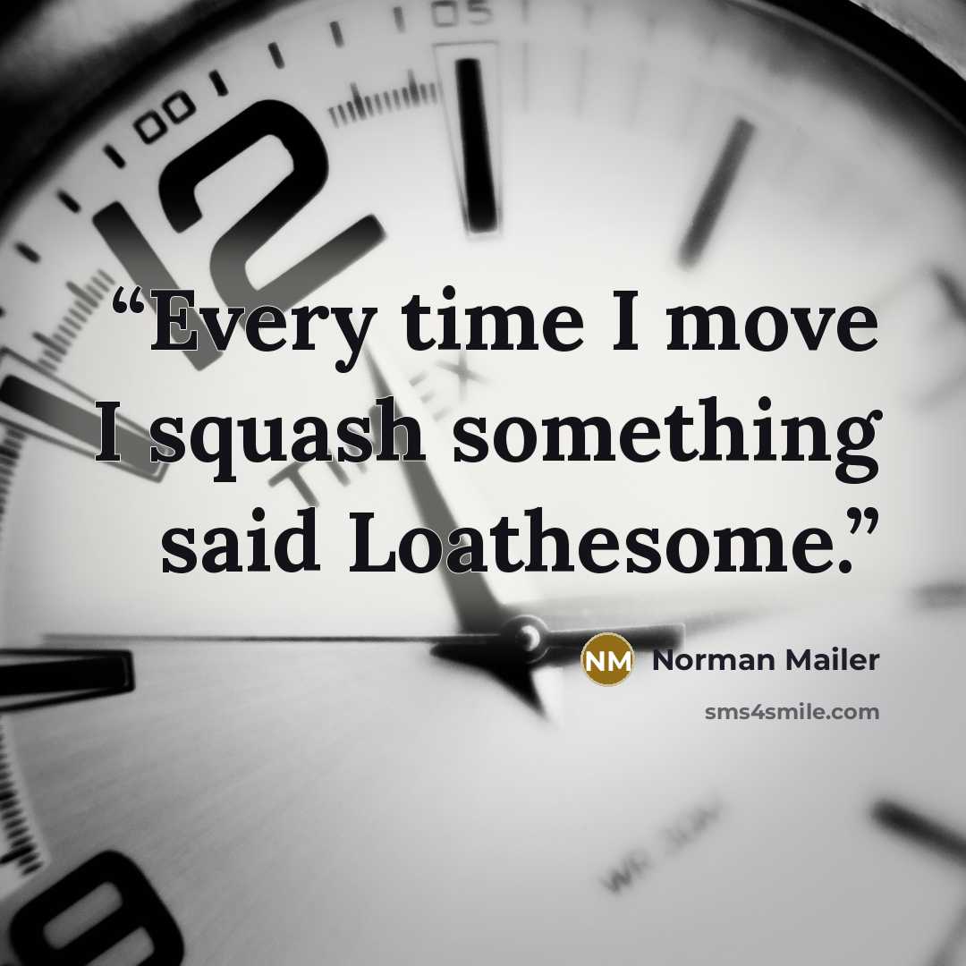 “Every time I move I squash something said Loathesome.” quote by Norman Mailer