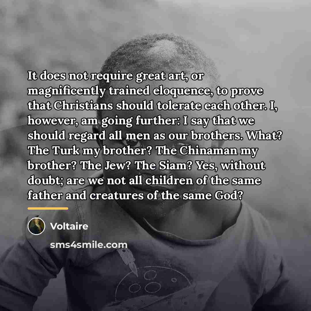 “It does not require great art, or magnificently trained eloquence,…” quote by Voltaire