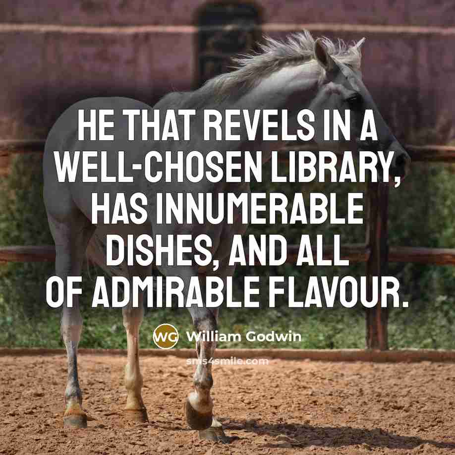 “He that revels in a well-chosen library, has innumerable dishes,…” quote by William Godwin