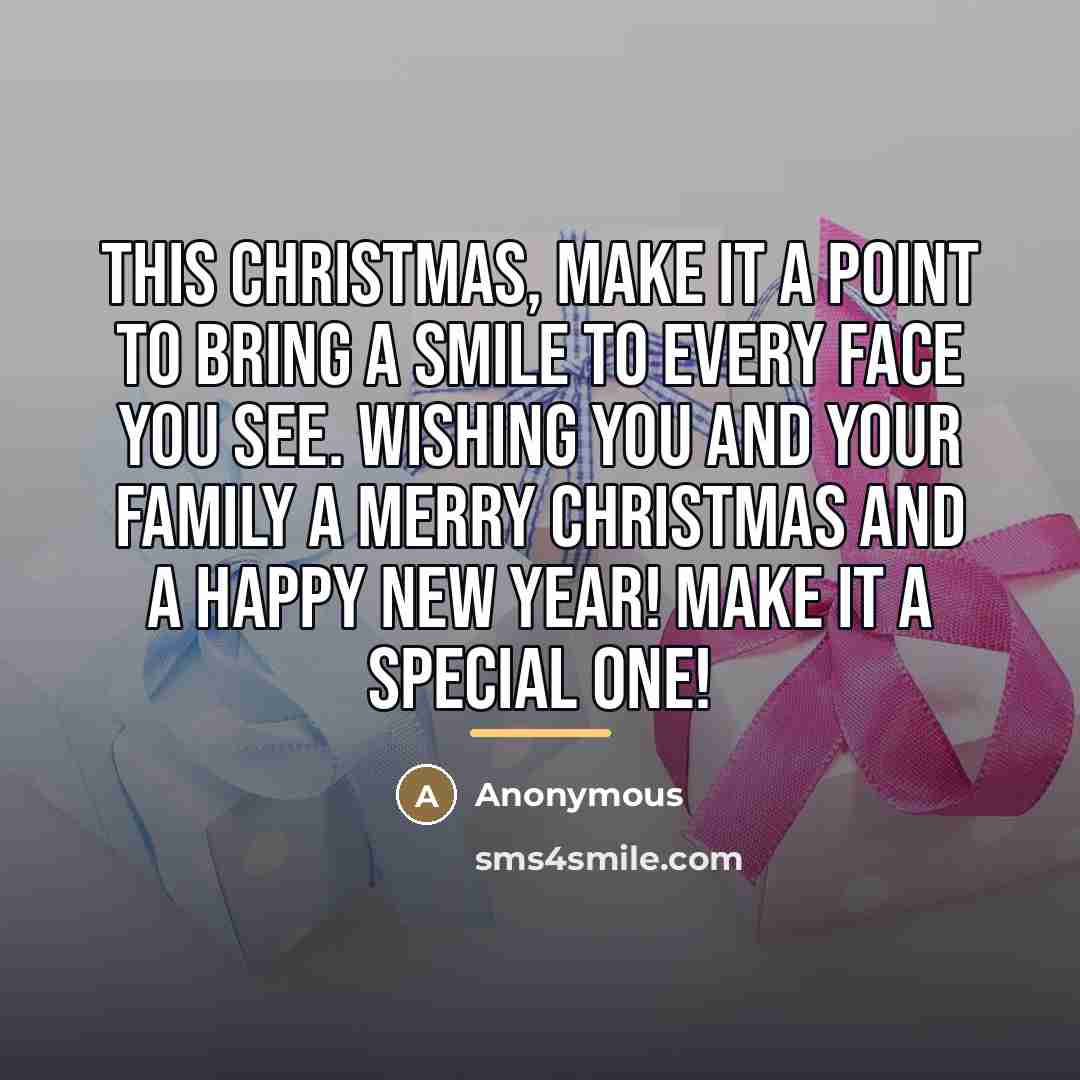 “This Christmas, make it a point to bring a smile…” quote by Anonymous