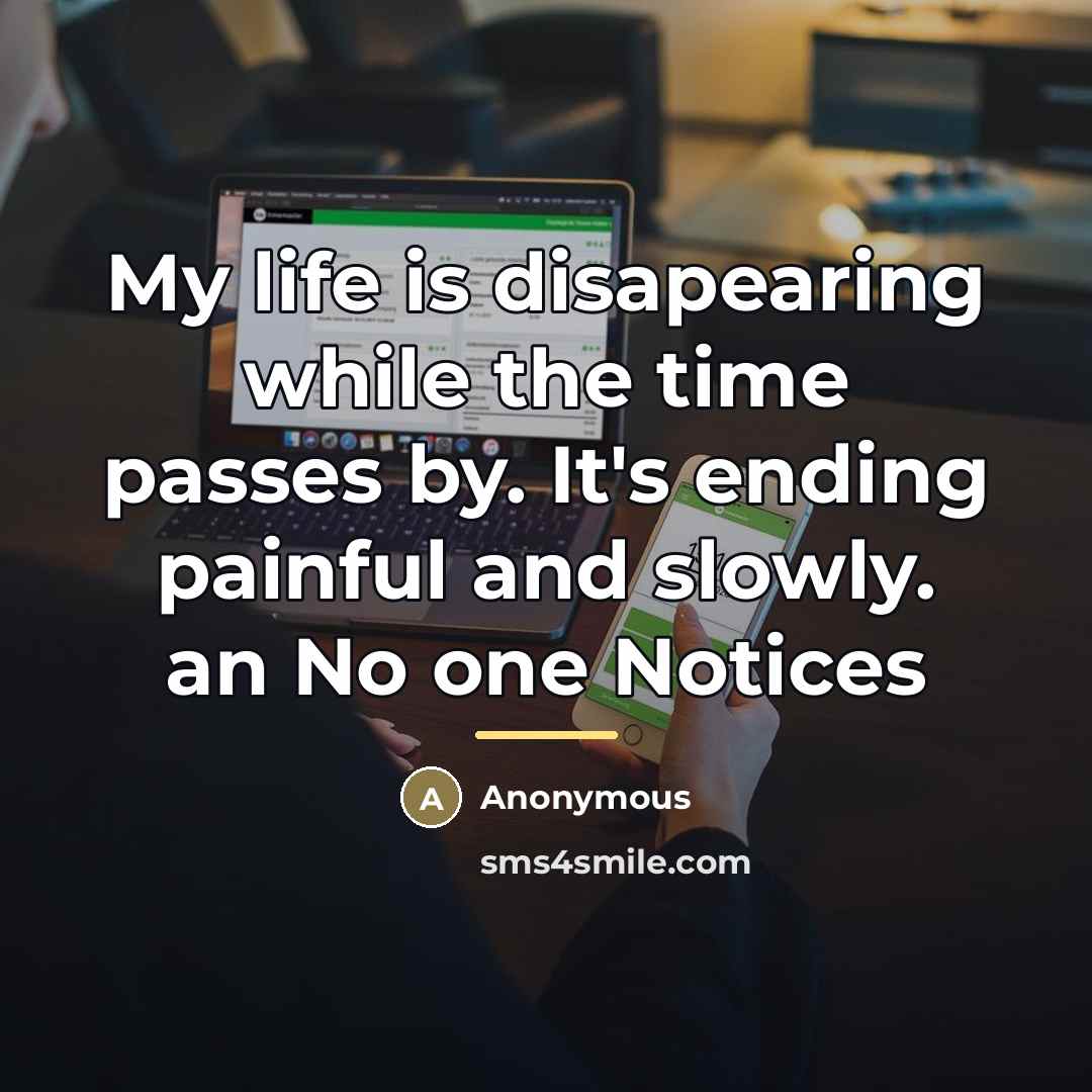 “My life is disapearing while the time passes by. It's…” quote by Anonymous