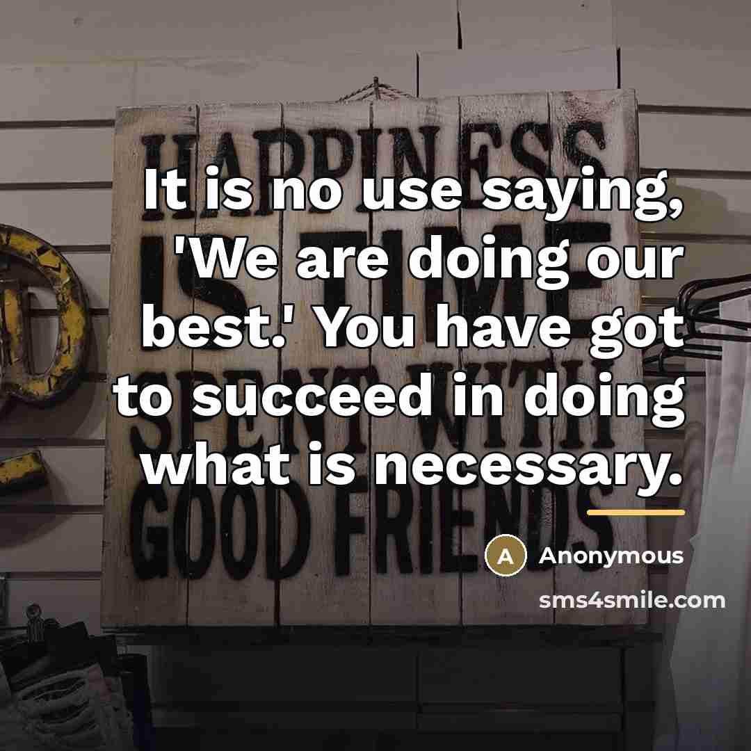 “It is no use saying, 'We are doing our best.'…” quote by Anonymous