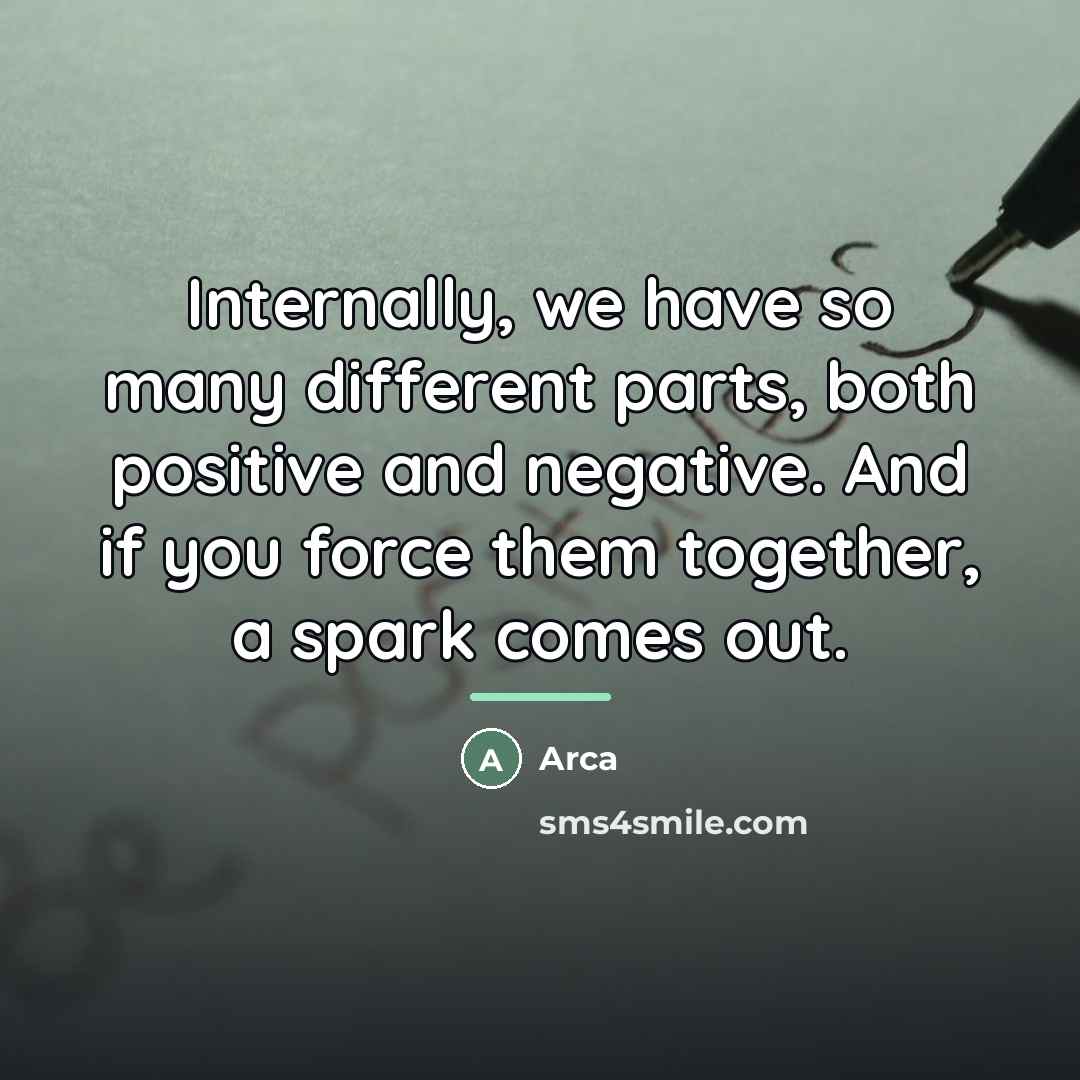 “Internally, we have so many different parts, both positive and…” quote by Arca