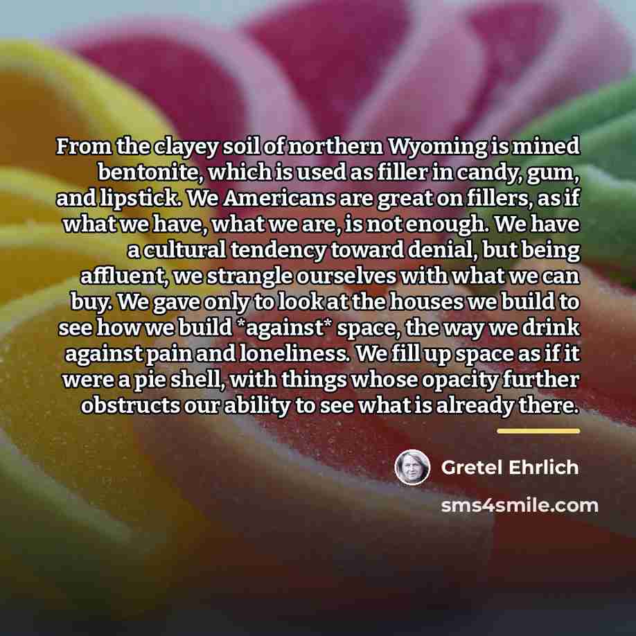 “From the clayey soil of northern Wyoming is mined bentonite,…” quote by Gretel Ehrlich