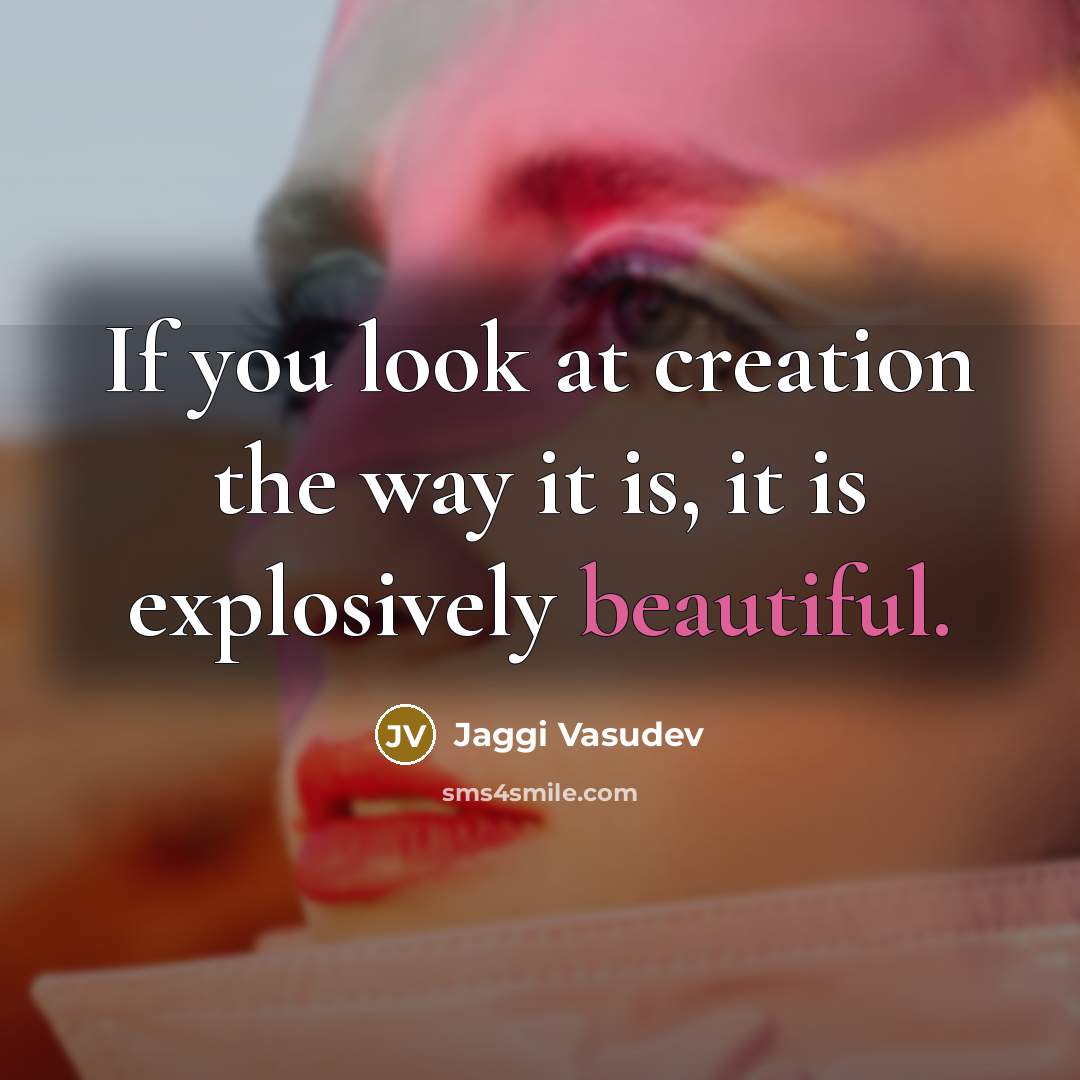 “If you look at creation the way it is, it…” quote by Jaggi Vasudev