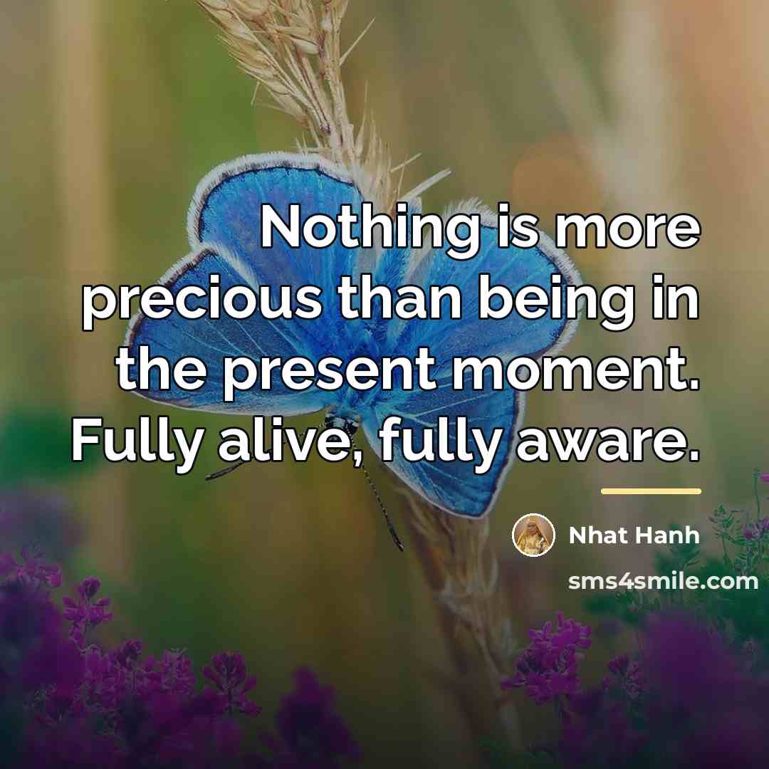 “Nothing is more precious than being in the present moment.…” quote by Nhat Hanh