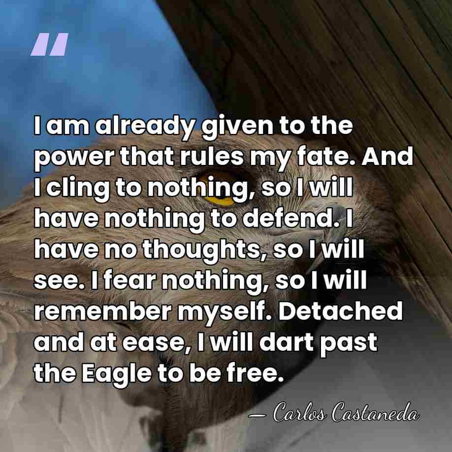 I am already given to the power that rules my fate. And&hellip; - Carlos Castaneda