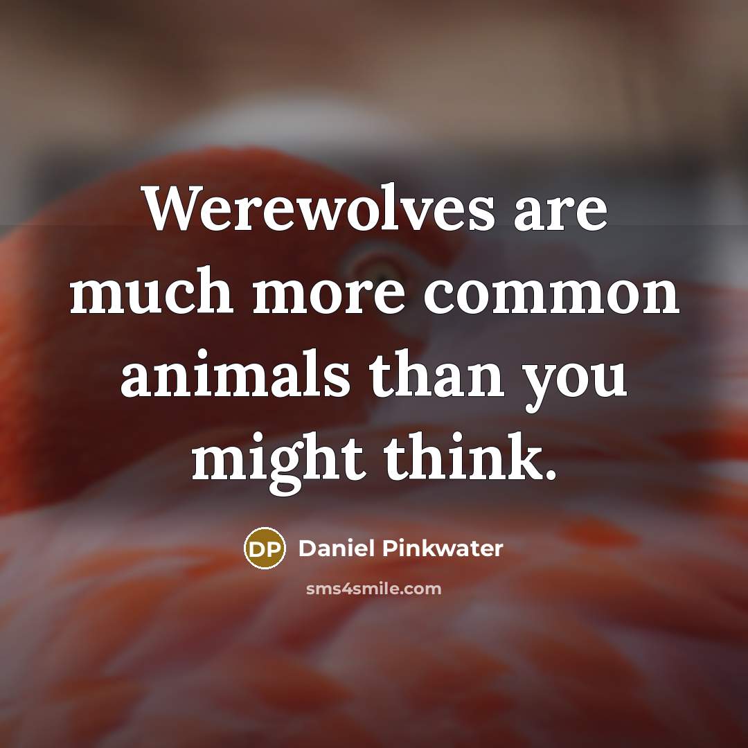 “Werewolves are much more common animals than you might think.…” quote by Daniel Pinkwater