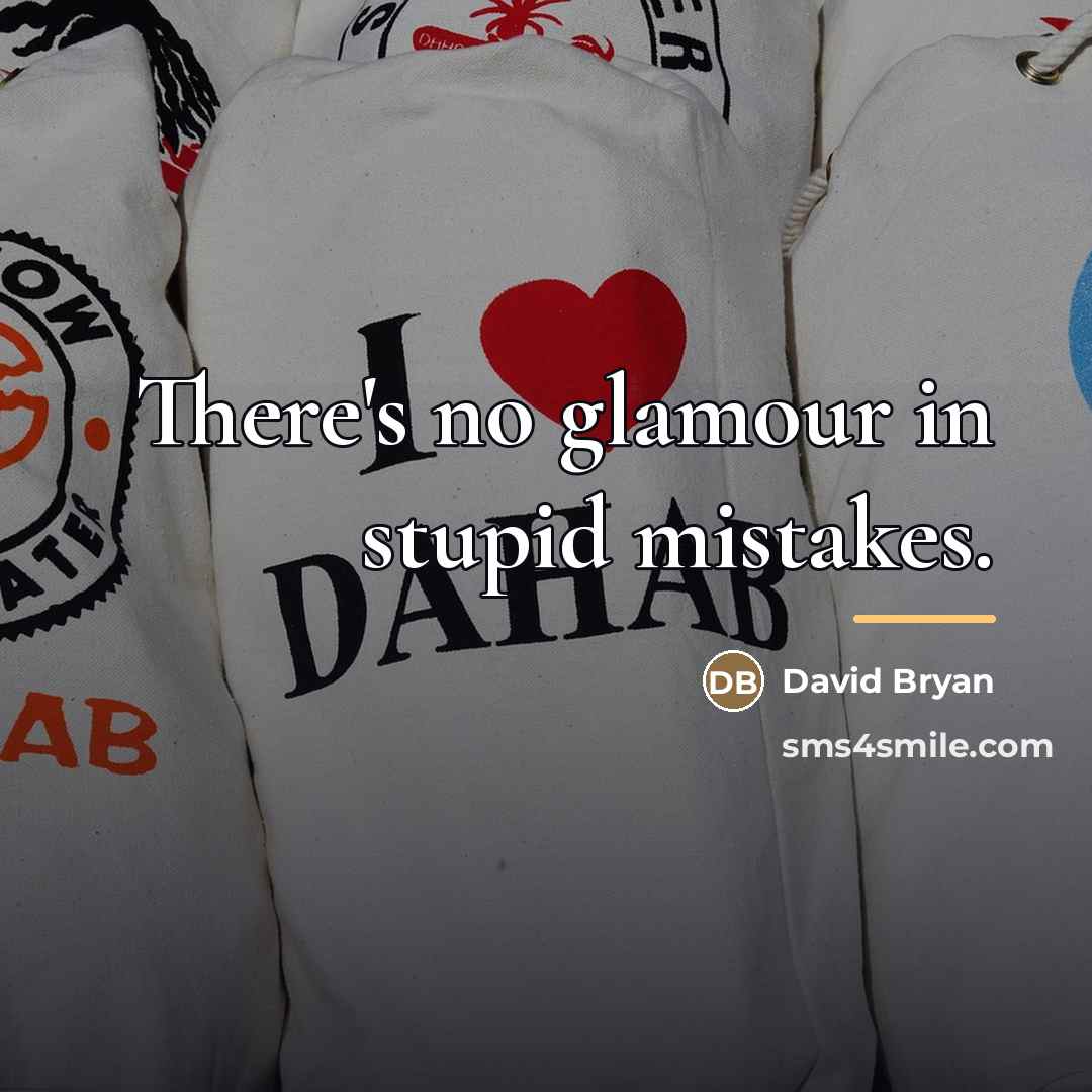“There's no glamour in stupid mistakes.…” quote by David Bryan