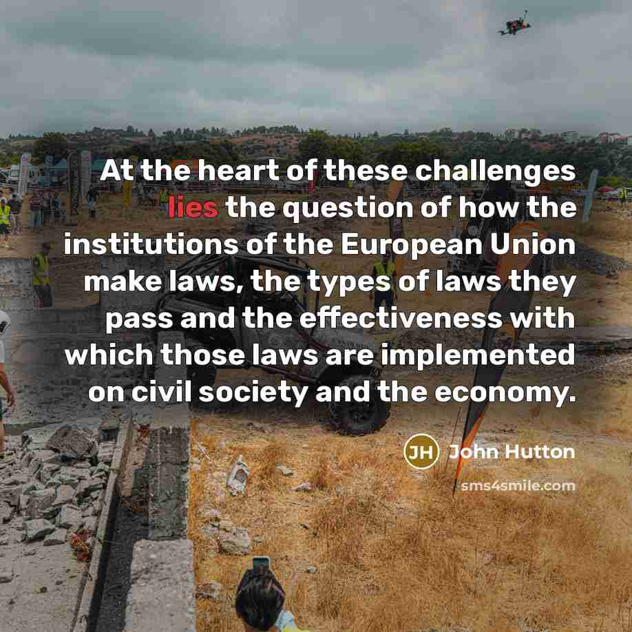 “At the heart of these challenges lies the question of…” quote by John Hutton