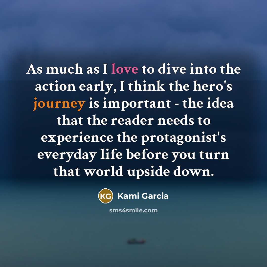 “As much as I love to dive into the action…” quote by Kami Garcia