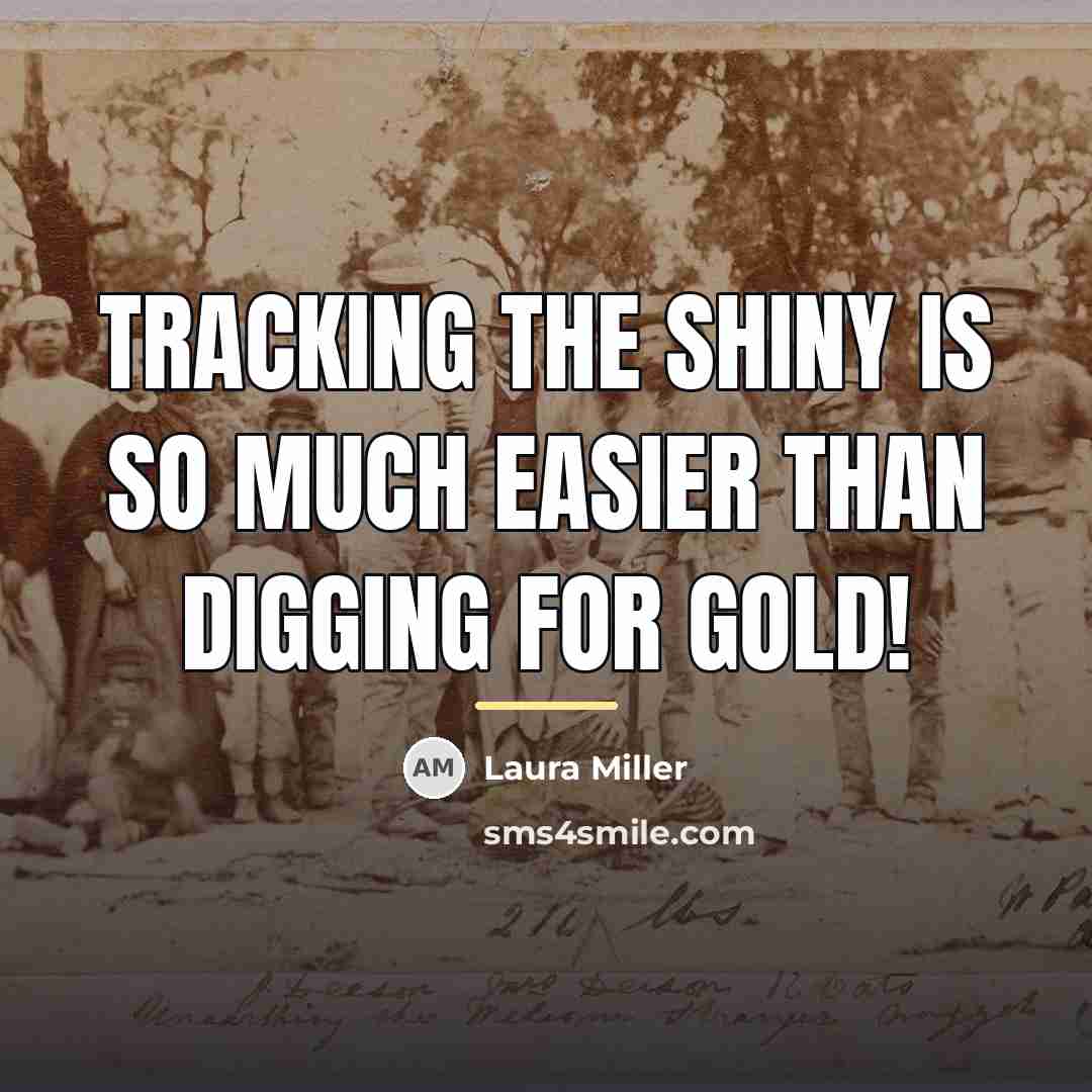 “Tracking the shiny is so much easier than digging for…” quote by Laura Miller