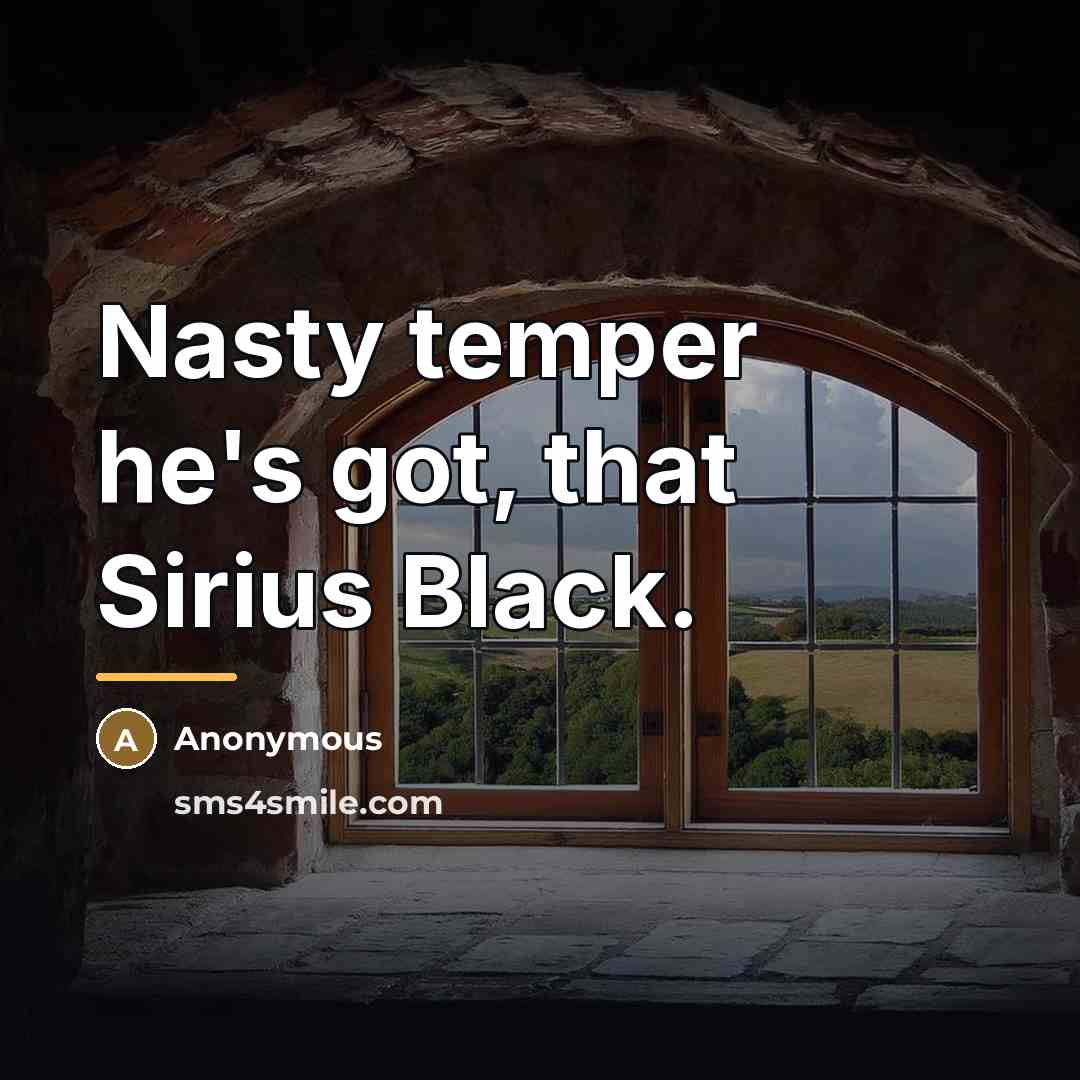 “Nasty temper he's got, that Sirius Black.…” quote by Anonymous