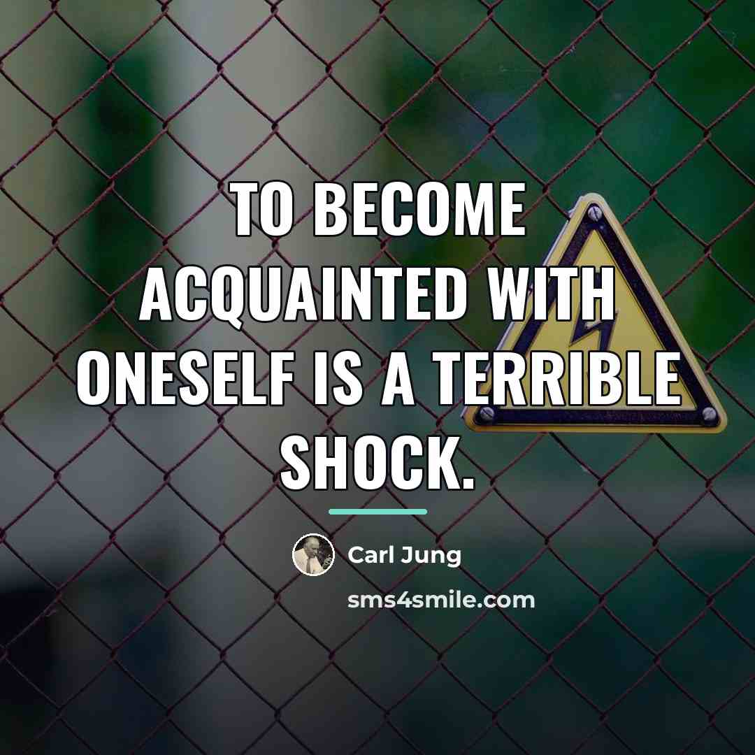 “To become acquainted with oneself is a terrible shock.…” quote by Carl Jung