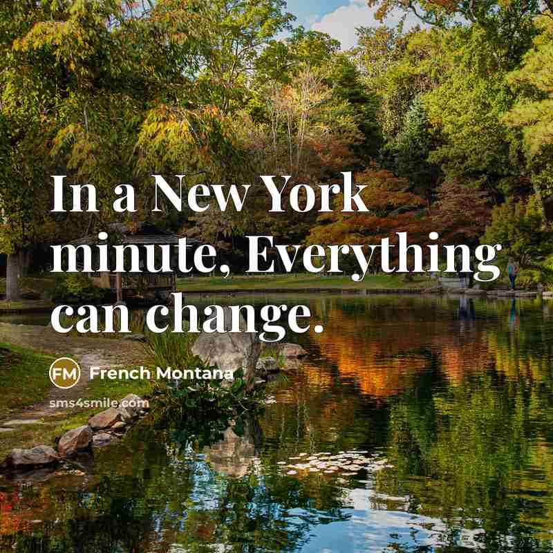“In a New York minute, Everything can change.…” quote by French Montana