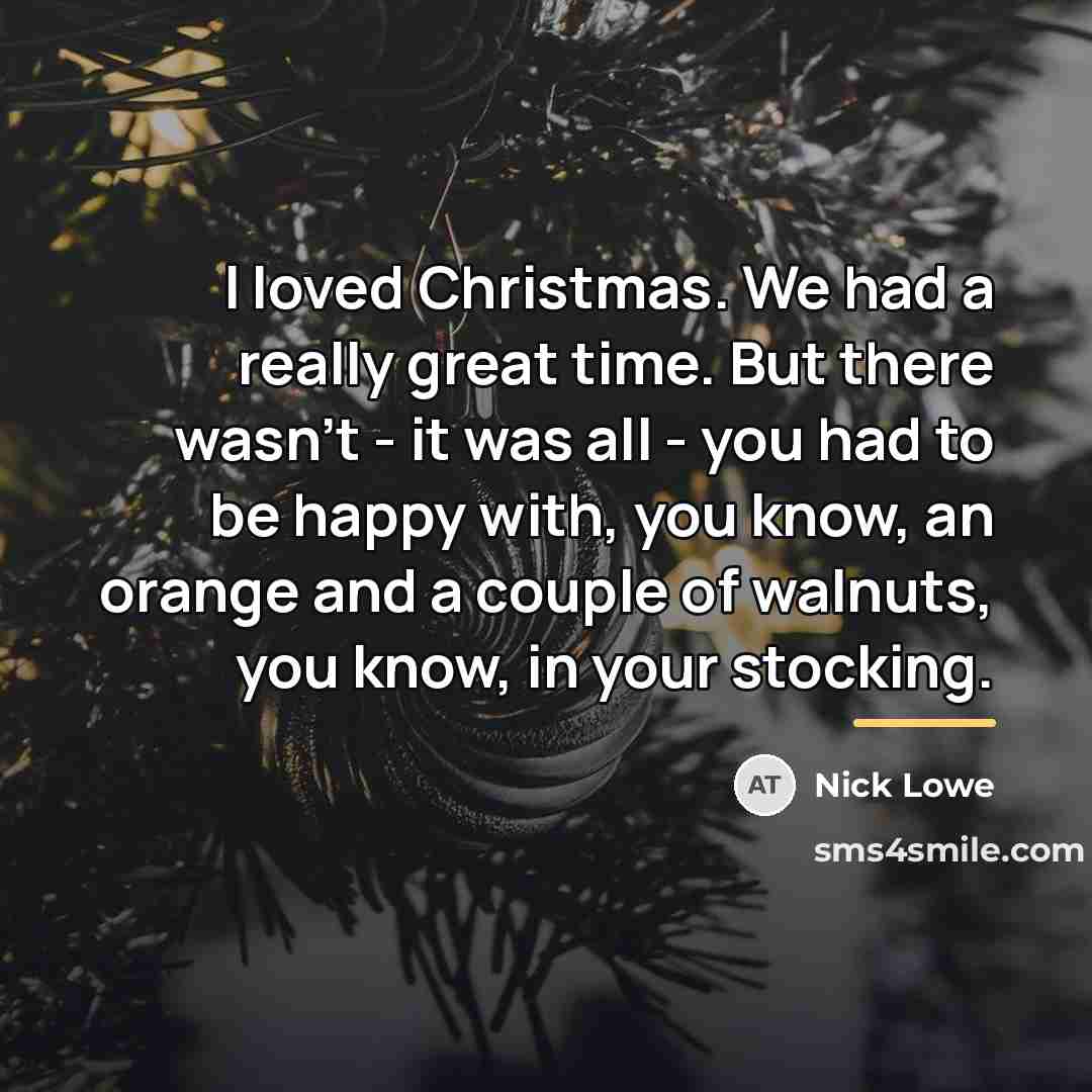 “I loved Christmas. We had a really great time. But…” quote by Nick Lowe