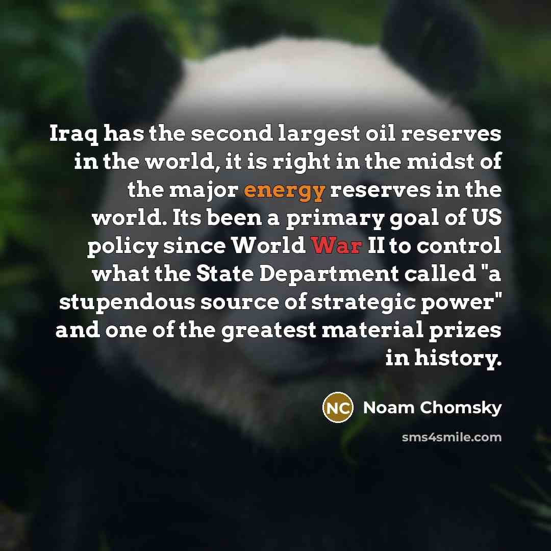 “Iraq has the second largest oil reserves in the world,…” quote by Noam Chomsky