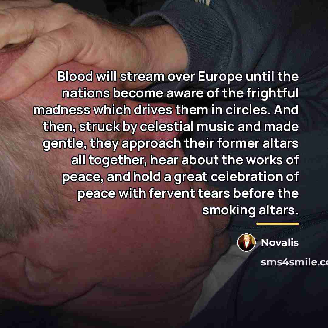 “Blood will stream over Europe until the nations become aware…” quote by Novalis