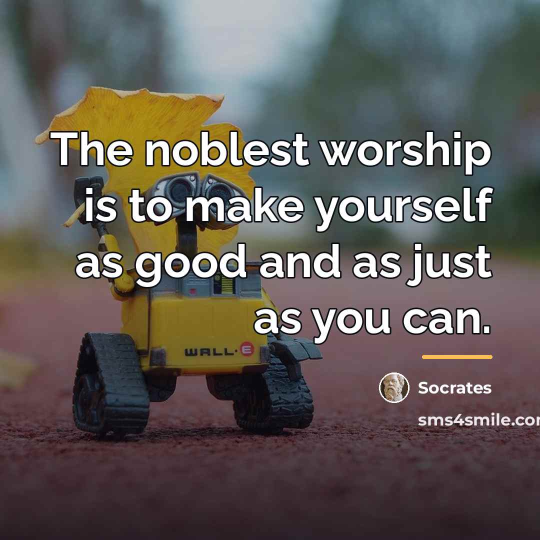 “The noblest worship is to make yourself as good and…” quote by Socrates