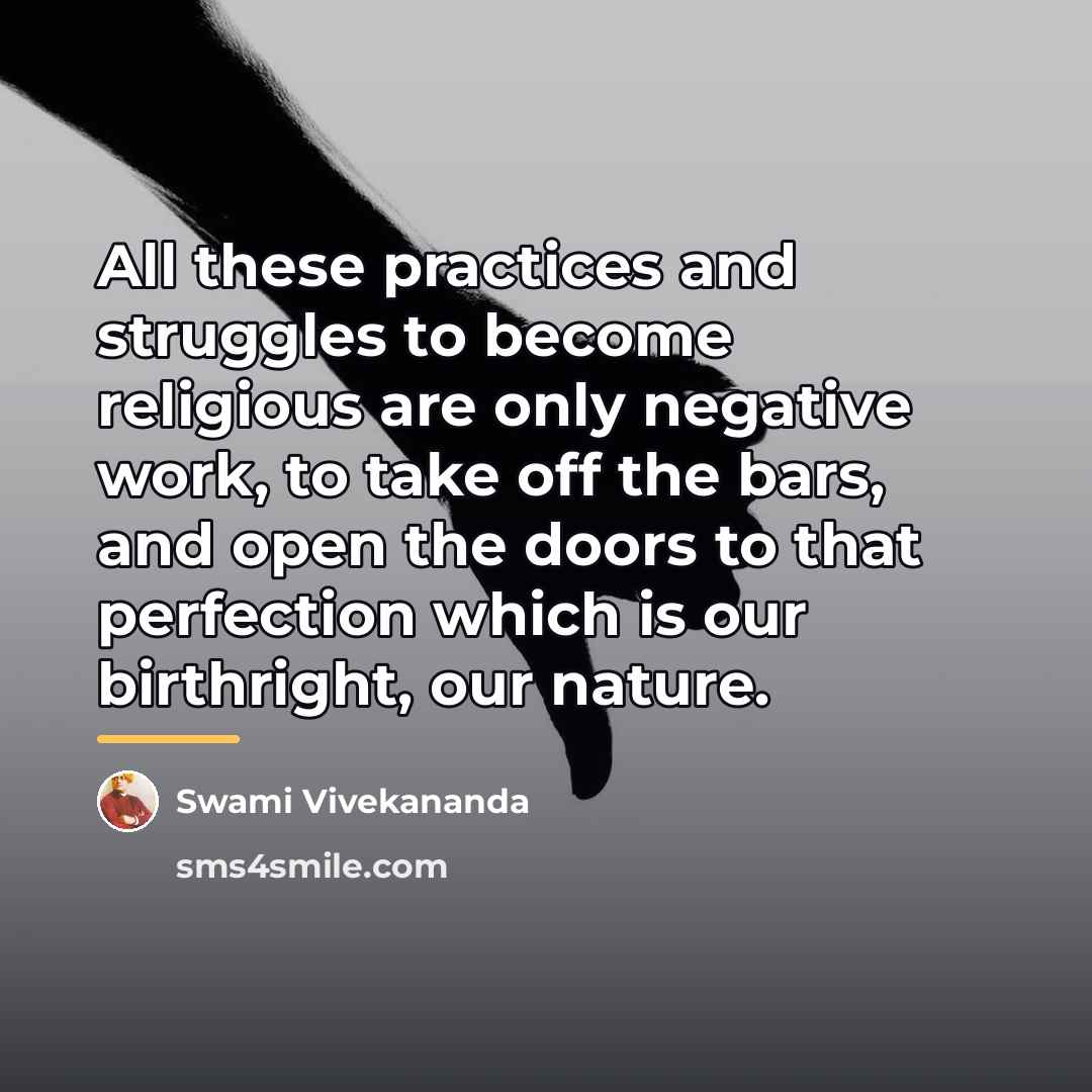 “All these practices and struggles to become religious are only…” quote by Swami Vivekananda