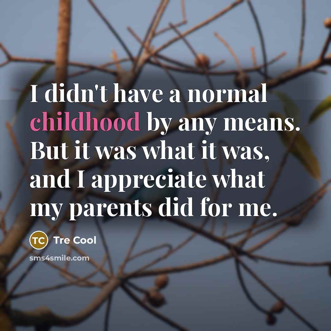 “I didn't have a normal childhood by any means. But…” quote by Tre Cool
