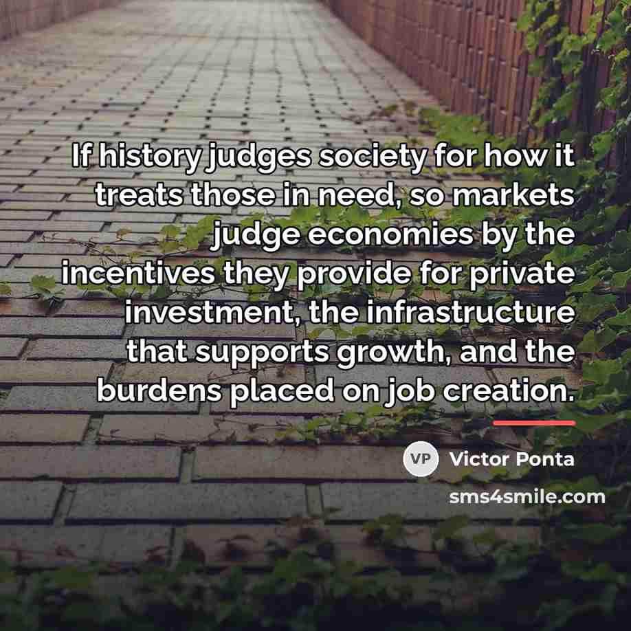 “If history judges society for how it treats those in…” quote by Victor Ponta
