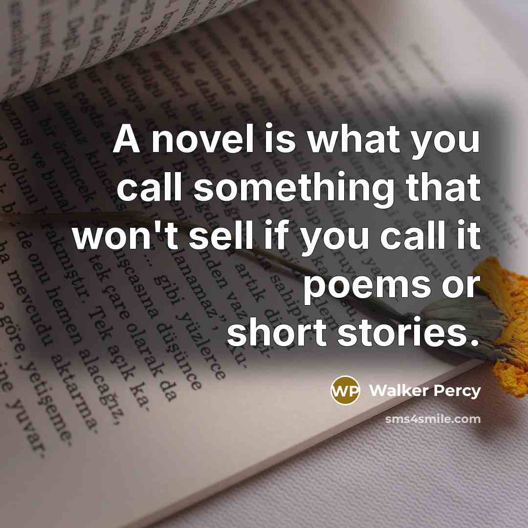 “A novel is what you call something that won't sell…” quote by Walker Percy