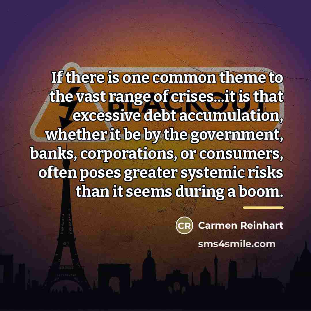 “If there is one common theme to the vast range…” quote by Carmen Reinhart
